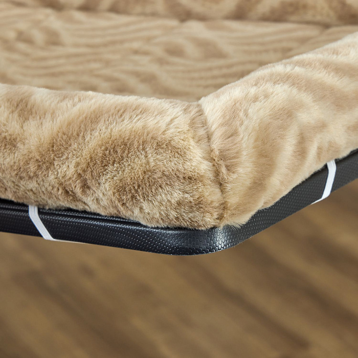 Лежанка MidWest Deluxe Wave Bed для собак и кошек меховая 70,5х53х7,5 см, цвет песочный СКИДКА 20%