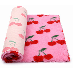 Коврик меховой ProFleece Вишенки 1х1,6м розовый/красный/зелёный