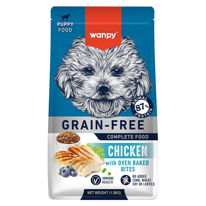 Сухой корм Wanpy Dog беззерновой с курицей для щенков 1,5 кг