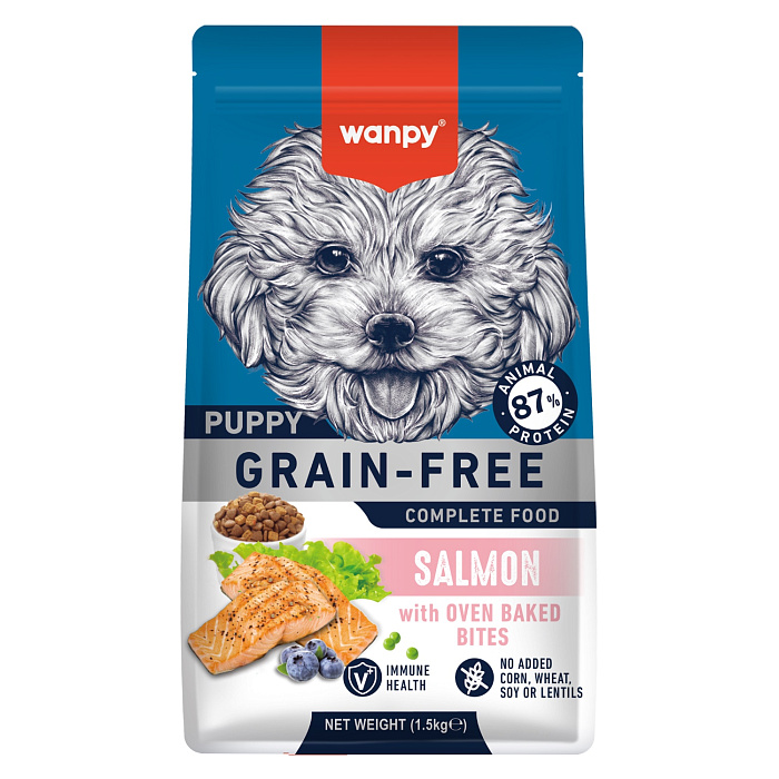 Сухой корм Wanpy Dog беззерновой с лососем для щенков 1,5 кг