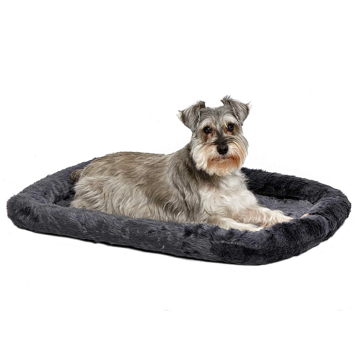Лежанка MidWest Pet Bed для собак и кошек меховая 55х33 см, серая СКИДКА 20%