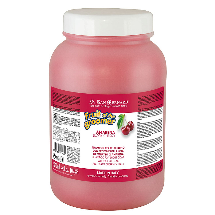 ISB Fruit of the Groomer Black Cherry Шампунь для короткой шерсти с протеинами шелка 3,25 л СКИДКА 40%