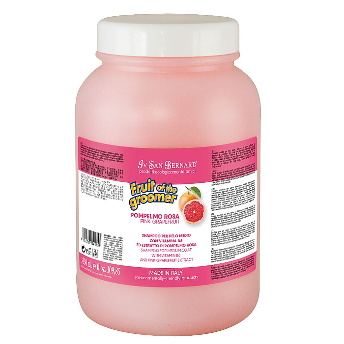 ISB Fruit of the Groomer Pink Grapefruit Шампунь для шерсти средней длины с витаминами 3,25 л СКИДКА 40%
