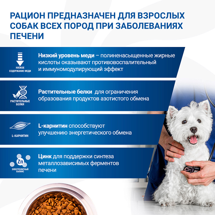Диетический корм Monge VetSolution Dog Hepatic Гепатик для собак при заболеваниях печени 12 кг