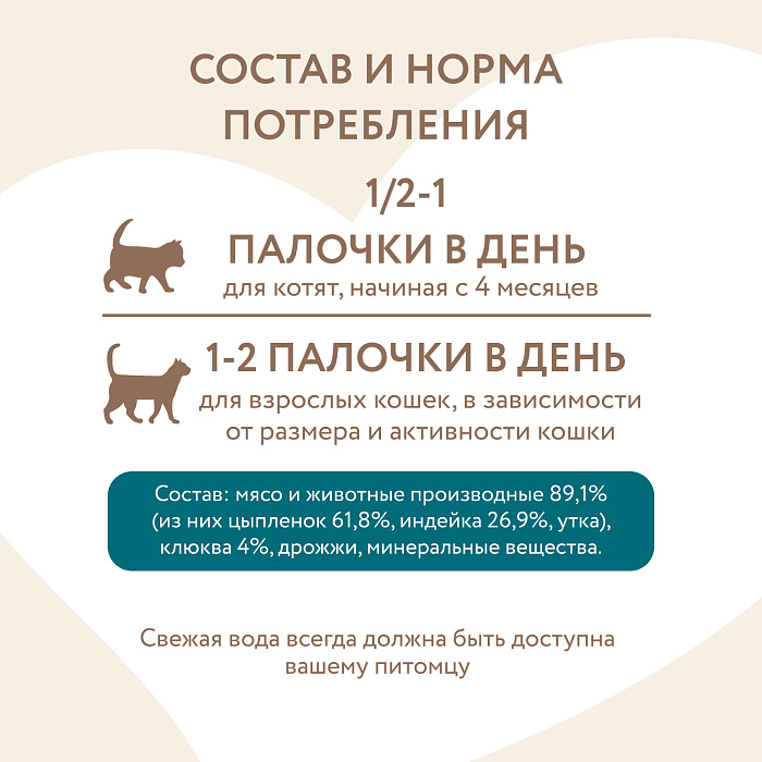 Лакомство Мнямс лакомые палочки для стерилизованных кошек из индейки и цыпленка 10х5 г