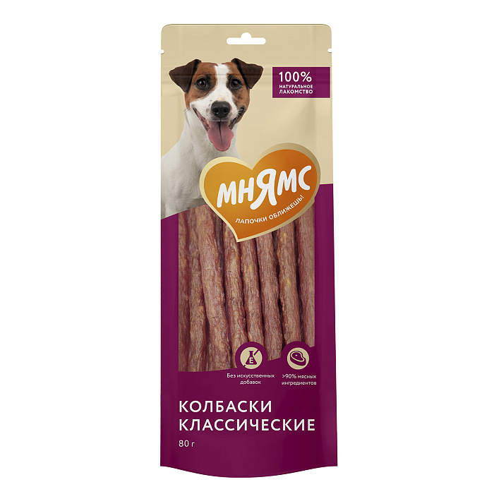 Лакомство Мнямс На каждый день для собак Колбаски классические 80 г
