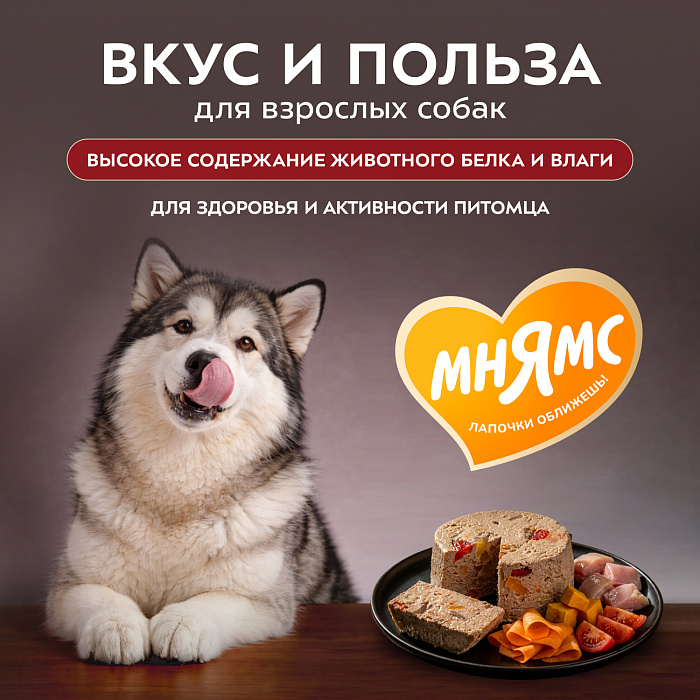 Влажный корм Мнямс Деликатес Паштет из кролика с овощами для собак всех пород "Касуэла по-мадридски" 200 г