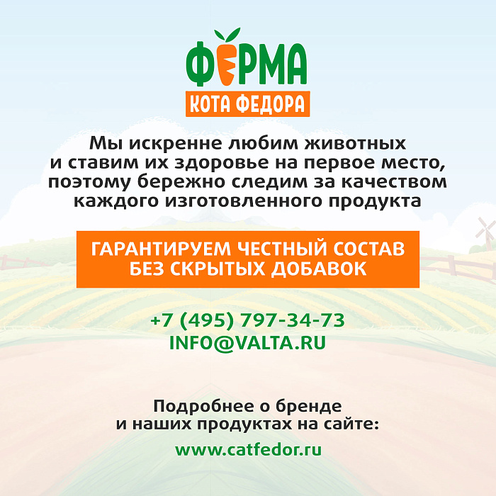 Влажный корм Ферма кота Фёдора сочные кусочки для кошек с кроликом 85г