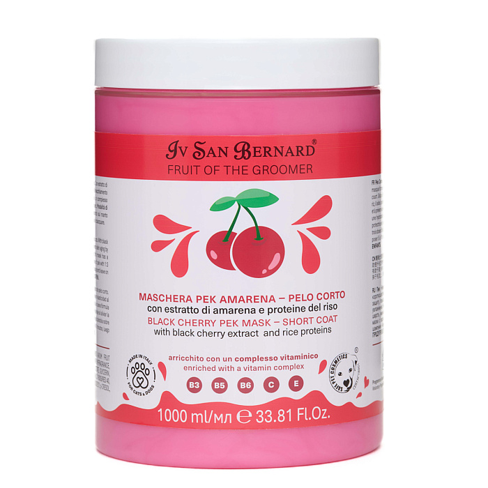 ISB Fruit of the Groomer Black Cherry маска восстанавливающая для короткой шерсти с протеинами риса 1000 мл