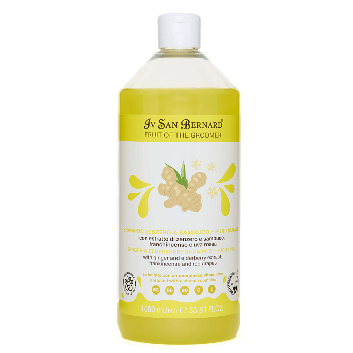 ISB Fruit of the Groomer Ginger&Elderbery шампунь с противовоспалительным эффектом 1000 мл