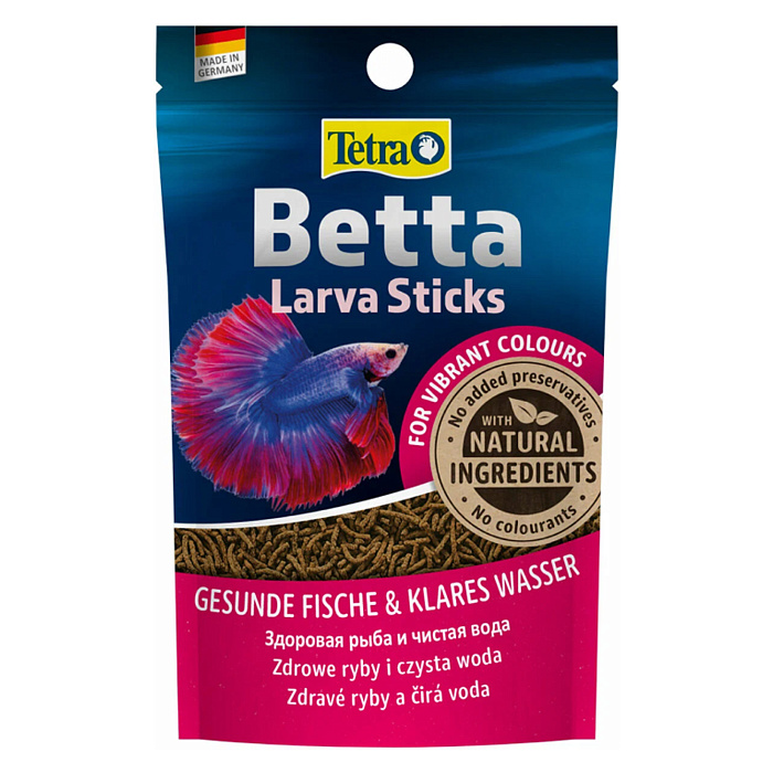 Корм TetraBetta LarvaSticks в форме мотыля для петушков и других лабиринтовых рыб 5 г (sachet)