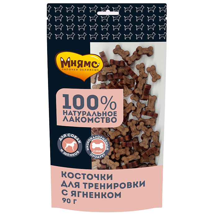 Лакомство Мнямс На каждый день для собак Тренировочные "Косточки" с ягненком 90 г