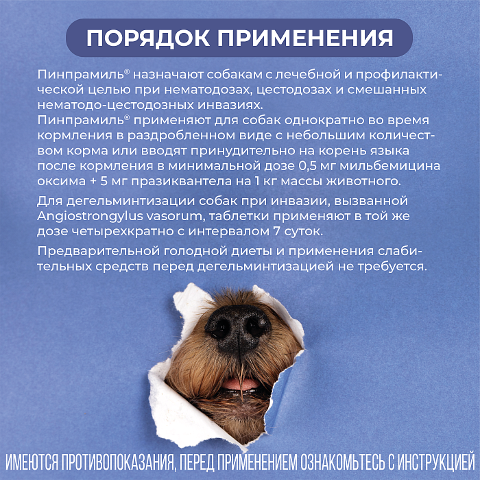 VIC Пинпрамиль® 2,5мг/25мг, для щенков и взрослых собак, коробка 4 табл.