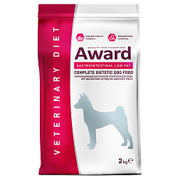 Диетический корм AWARD VETERINARY DIET GASTROINTESTINAL LOW FAT для взрослых собак при заболеваниях желудочно-кишечного тракта 2 кг