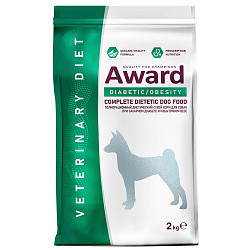 Диетический корм AWARD VETERINARY DIET DIABETIC AND OBESITY для взрослых собак при сахарном диабете и избыточном весе 2 кг