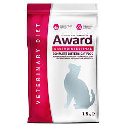 Диетический корм AWARD VETERINARY DIET GASTROINTESTINAL для взрослых кошек при заболеваниях желудочно-кишечного тракта 1,5 кг
