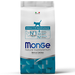 Сухой корм Monge Cat Daily Line для котят и беременных кошек, из курицы 1,5 кг