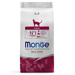Сухой корм Monge Cat Daily Line Indoor для домашних кошек, из курицы 1,5 кг