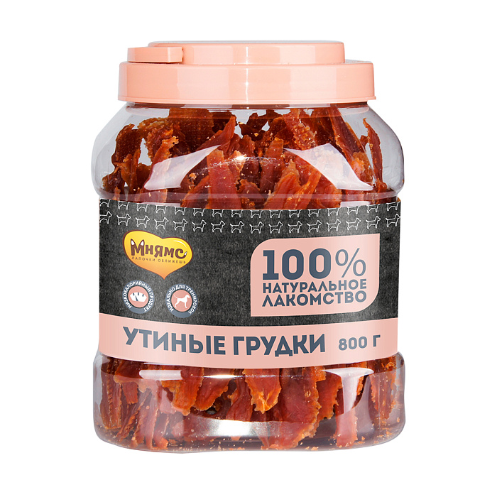 Лакомство Мнямс На каждый день для собак Утиные грудки в банке 800 г
