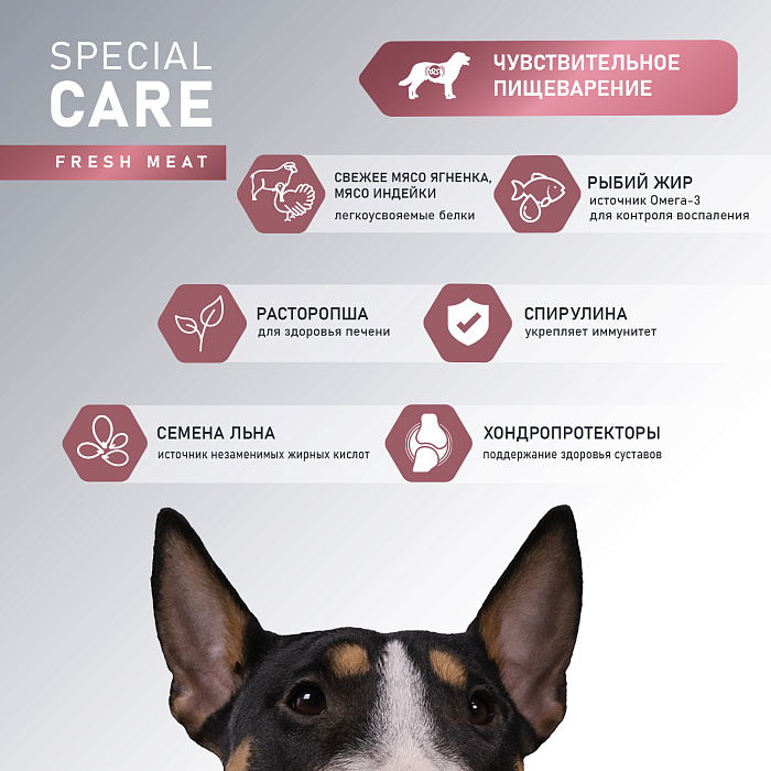 Сухой корм AWARD SPECIAL CARE Sensitive Digestion для взрослых собак всех пород с чувствительным пищеварением со свежим мясом ягненка 2кг