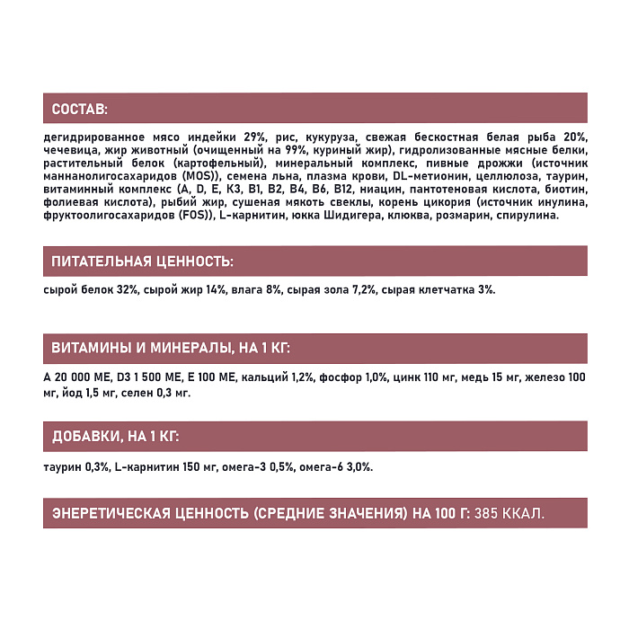 Сухой корм AWARD SPECIAL CARE Sensitive Skin&Coat для взрослых кошек для здоровой кожи и шерсти со свежей белой рыбой 1,5кг