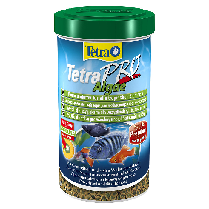 TetraPro Algae Crisps раст.корм для всех видов рыб в чипсах 500 мл