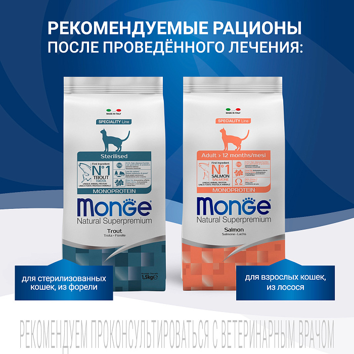 Диетический корм Monge VetSolution Cat Dermatosis Дерматозис для кошек при заболеваниях кожи 400 г