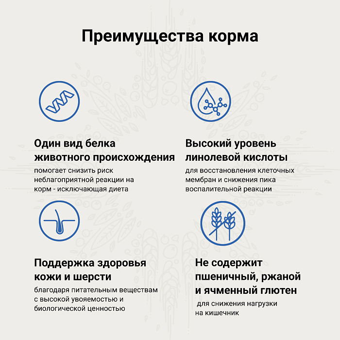 Ветеринарная диета CRAFTIA GALENA DOG HYPOALLERGENIC DERM CARE Гипоаллердженик для собак при пищевой аллергии и заболеваниях кожи 2 кг