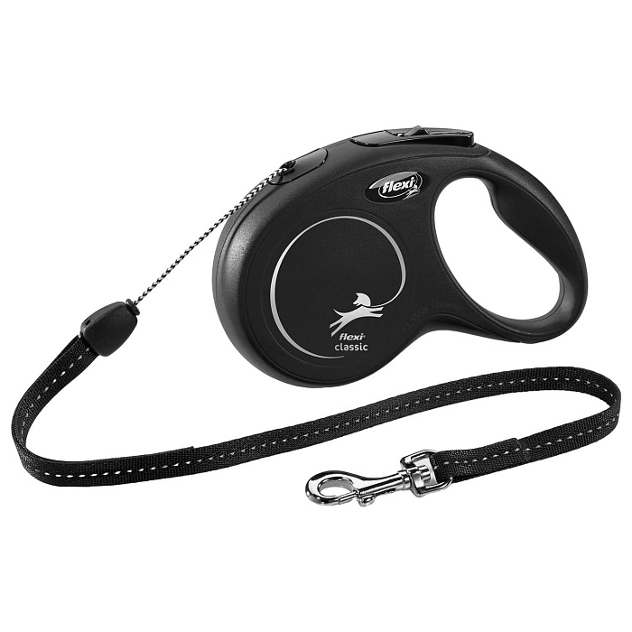 flexi рулетка New Classic S (до 12 кг) 8 м трос черная