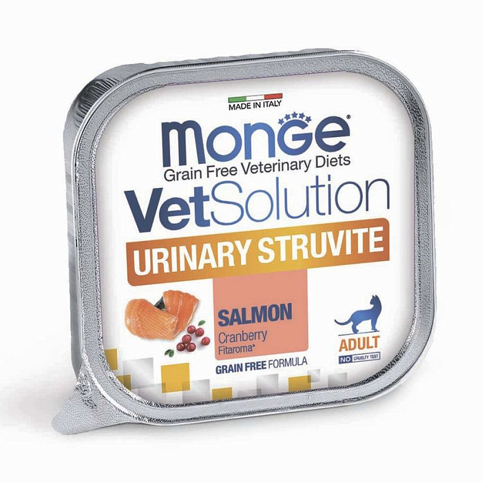 Диетический корм Monge VetSolution Cat Urinary Struvite Уринари Струвит для кошек при заболеваниях мочеполовой системы и струвитном течении МКБ 100г