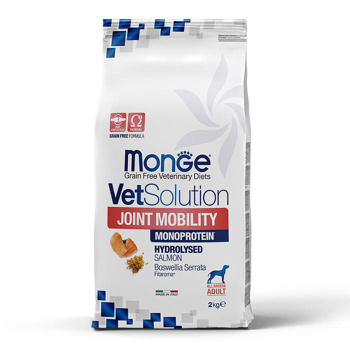 Диетический корм Monge VetSolution Dog Joint Mobility Джоинт Мобилити для собак и щенков при заболеваниях суставов 2 кг