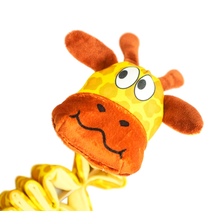 Игрушка Mr.Kranch для собак Жираф с карманами под лакомство 36 см желтая