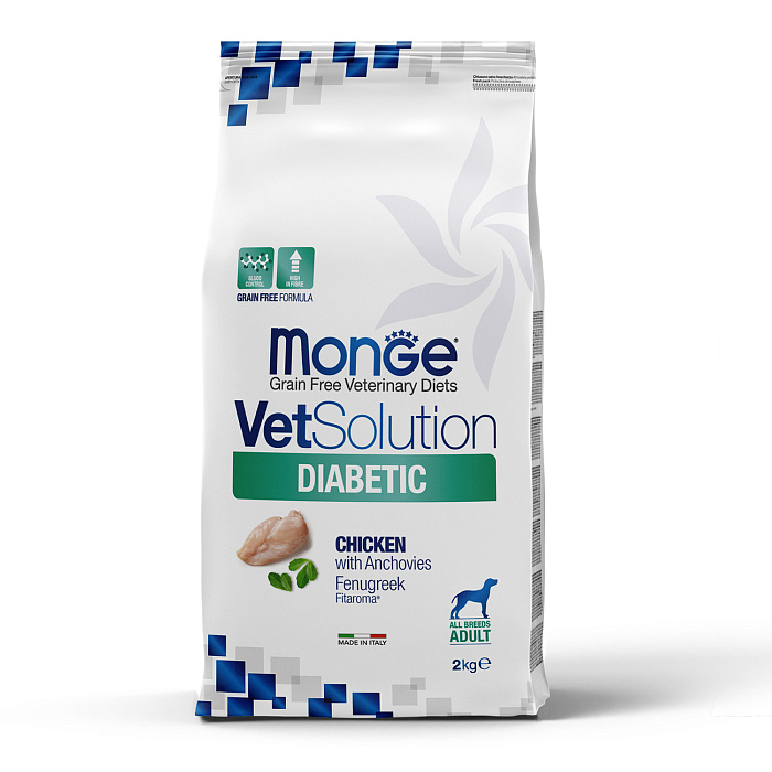 Диетический корм Monge VetSolution Dog Diabetic Диабетик для собак при сахарном диабете 2 кг