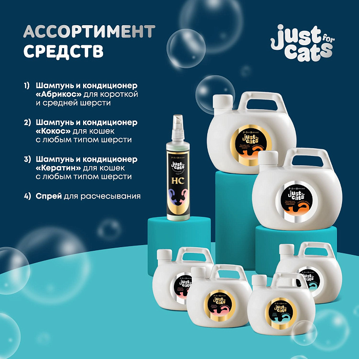 ISB Just for cats Coconut Успокаивающий кондиционер для любого типа шерсти 1000 мл