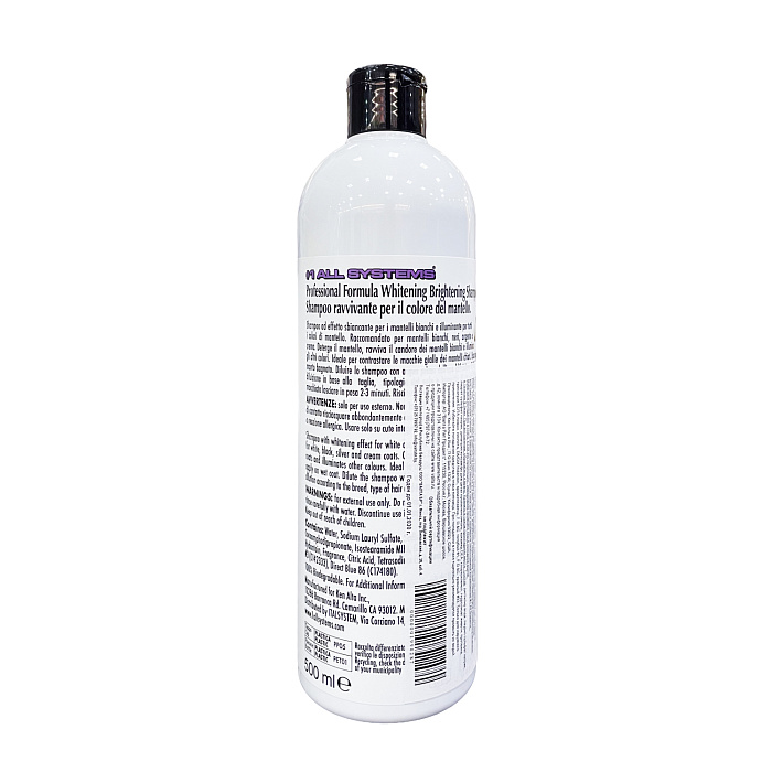 1 All Systems Whitening Shampoo шампунь отбеливающий для яркости окраса 500 мл