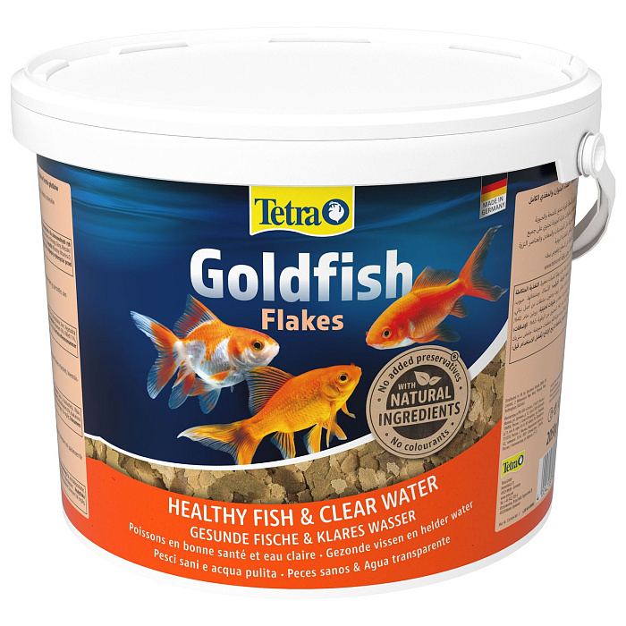 TetraGoldfish корм в хлопьях для всех видов золотых рыбок 10 л (ведро)