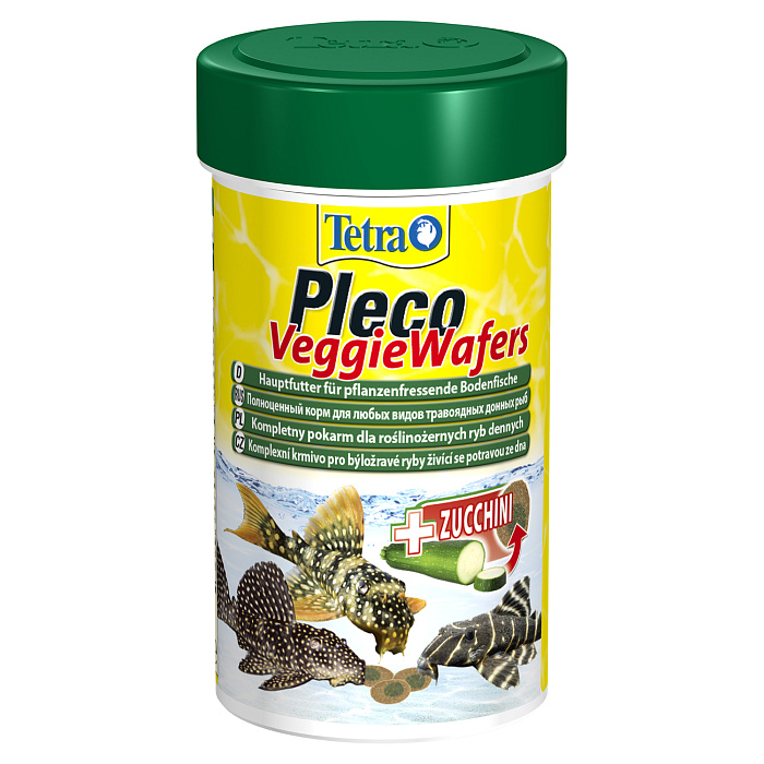TetraPleco Veggie Wafers корм-пластинки с добавлением цуккини для донных рыб 100 мл