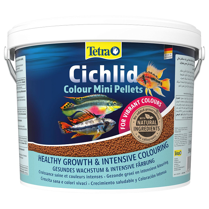 TetraCichlid Colour Mini корм для всех видов цихлид для улучшения окраса 10 л (ведро)