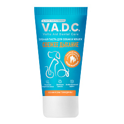 V.A.D.C. (ВИ.ЭЙ.ДИ.ЭС.) «Свежесть дыхания» зубная паста с ароматом говядины для собак и кошек, 50 мл
