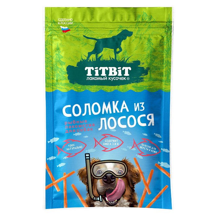 Лакомство TiTBiT Соломка из лосося для собак 80 г
