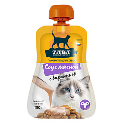 Лакомство TiTBiT Соус мясной с бараниной лакомство для кошек 100 г