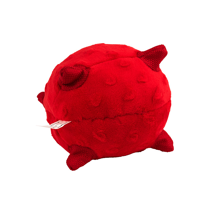 Сенсорный плюшевый мяч Playology PUPPY SENSORY BALL 11 см для щенков мелких и средних пород 8-16 недель с ароматом говядины, цвет красный СКИДКА 50%