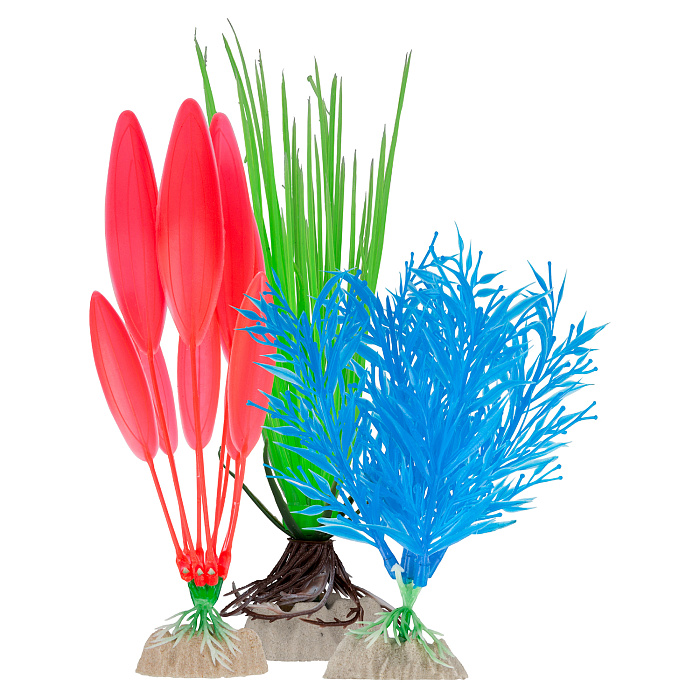 GloFish Набор Растений (S синее, М зеленое, L оранжевое) СКИДКА 80%