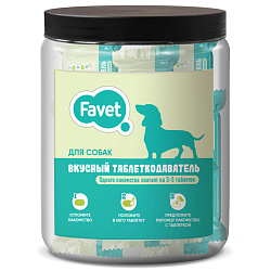 Favet Вкусный таблеткодаватель для собак (12 шт.), ПЭТ-банка