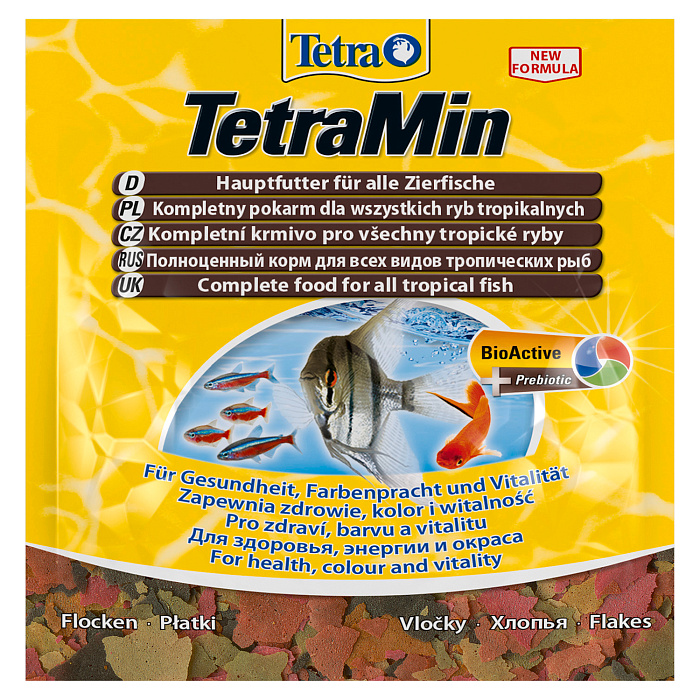 TetraMin корм для всех видов рыб в виде хлопьев 12 г (sachet)