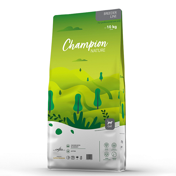 Сухой корм CRAFTIA CHAMPION NATURE SUPER для котят из курицы с черникой 10 кг