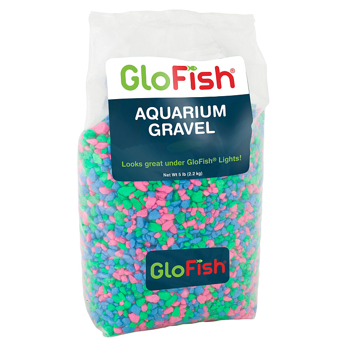 GloFish Гравий Розовый/ зеленый/голубой, с GLO вкраплениями, 2.26кг СКИДКА 40%