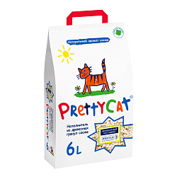 Наполнитель PrettyCat впитывающий древесный "Wood Granules" 2 кг (6 л)