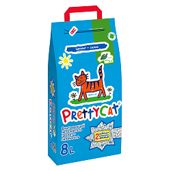 Наполнитель PrettyCat впитывающий глиняный "Naturel" с ароматом алоэ 4 кг (8 л)