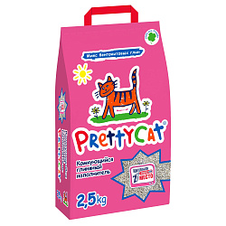 Наполнитель PrettyCat комкующийся бентонитовый "Euro Mix" 2,5 кг (замена 620703)